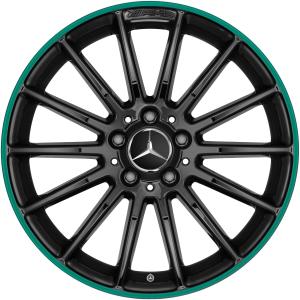 AMG Multispoke [176-18] Gloss Black with Oasis Green Alloy Wheel - Sizes 18in