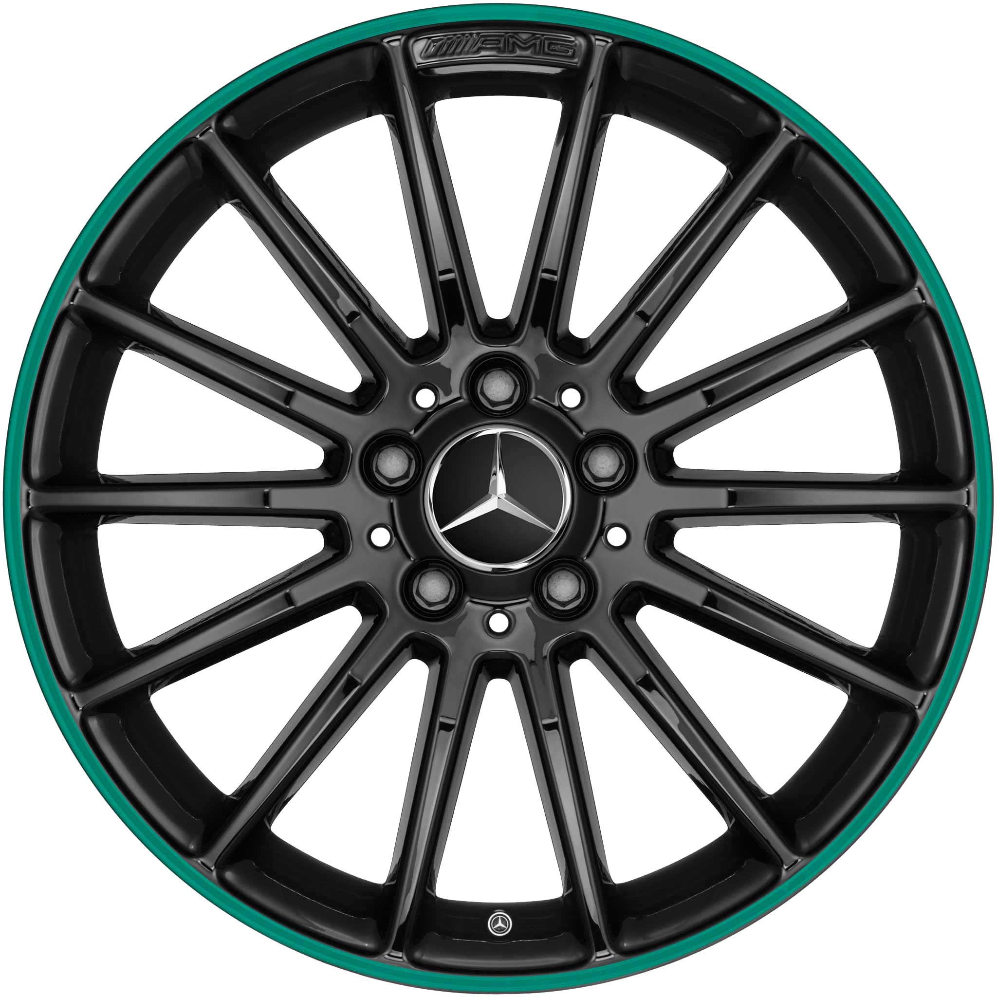 AMG Multispoke [176-18] Gloss Black with Oasis Green Alloy Wheel Product Image #1