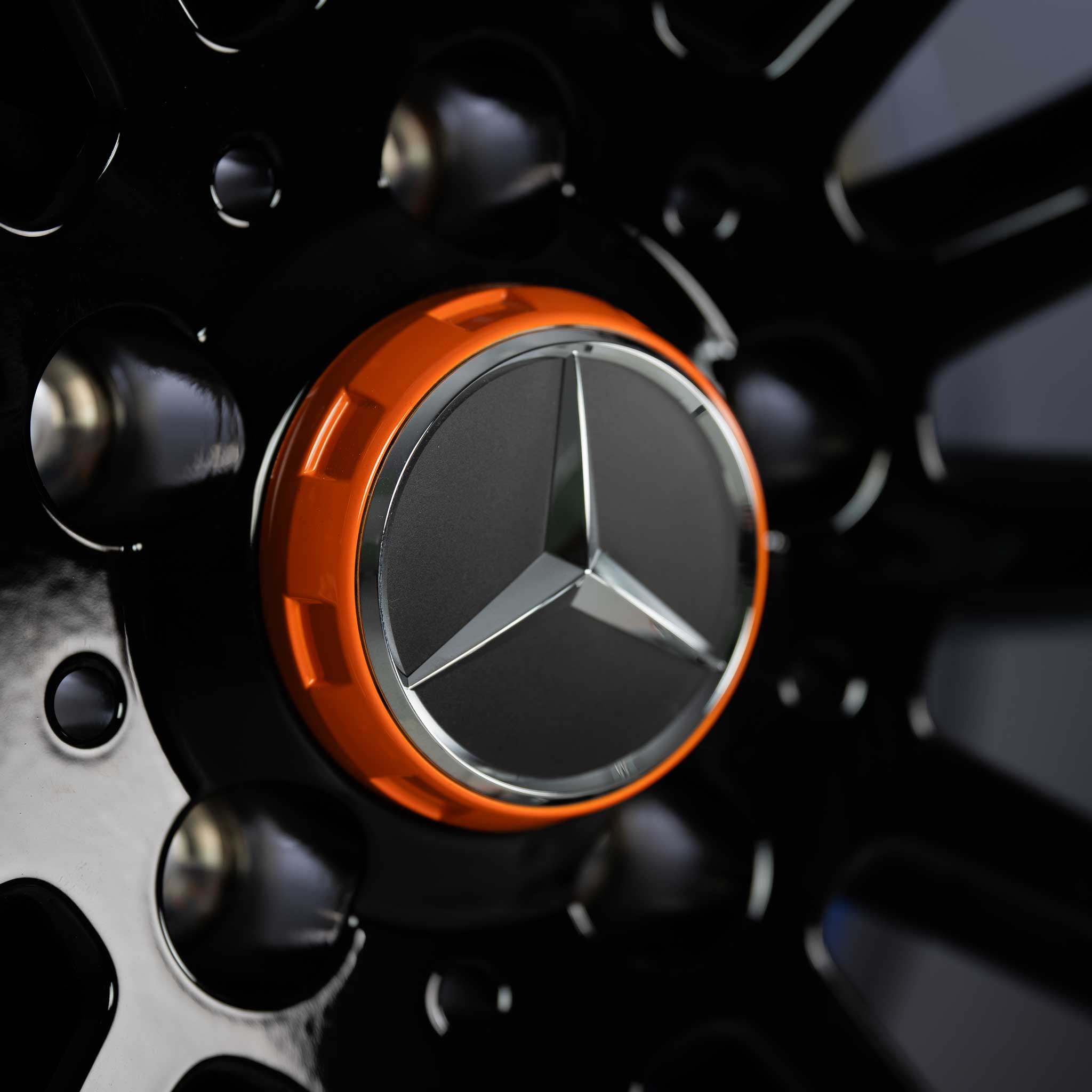 AMG Multispoke [176-18] Gloss Black with Orange Rim Edge Alloy Wheel Product Image #4