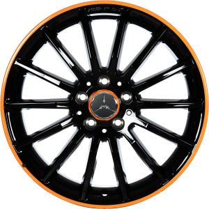 AMG Multispoke [176-18] Gloss Black with Orange Rim Edge Alloy Wheel - Sizes 18in
