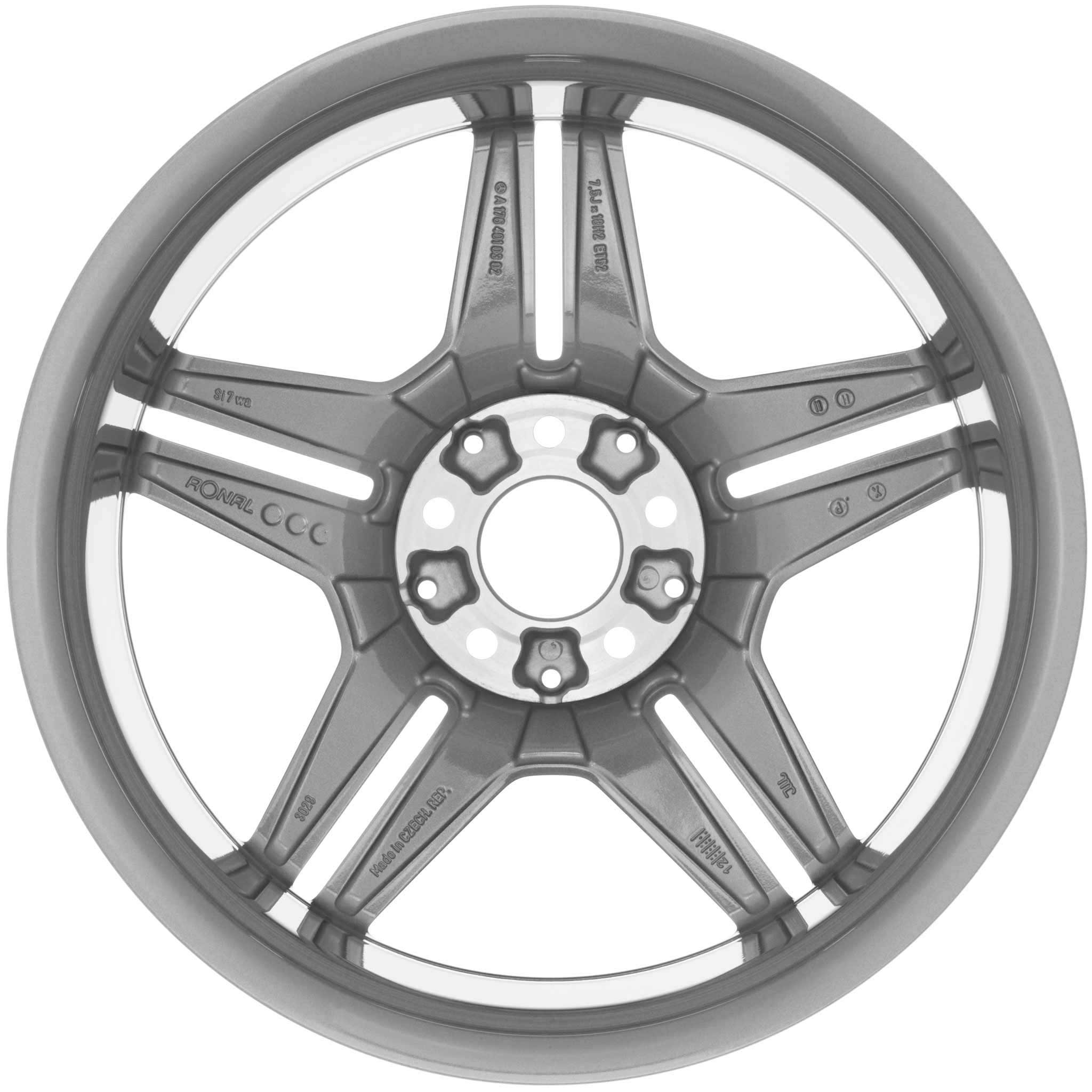AMG 5 Twin Spoke [176-18] Himalaya Grey with High Sheen Alloy Wheel Product Image #3