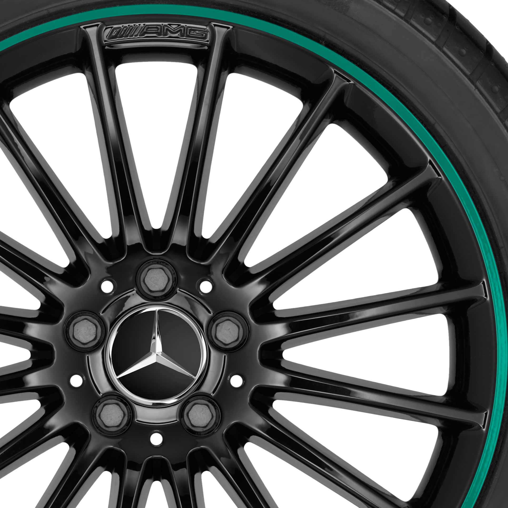 AMG Multispoke [176-19] Gloss Black with Oasis Green Alloy Wheel Product Image #2