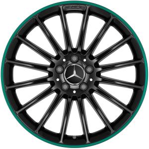 19" AMG Multispoke [176-19] Gloss Black with Oasis Green alloy wheel