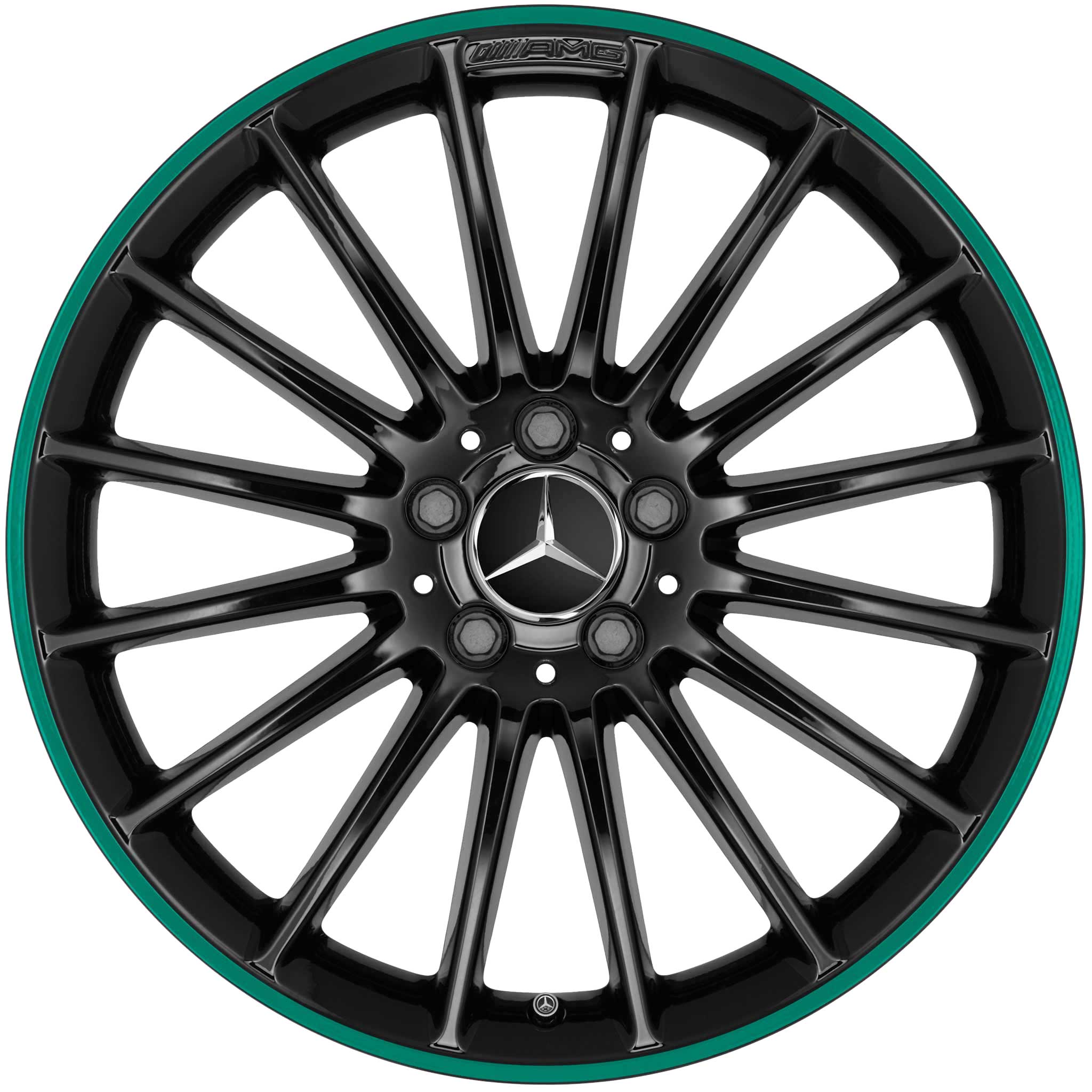 AMG Multispoke [176-19] Gloss Black with Oasis Green Alloy Wheel Product Image #1