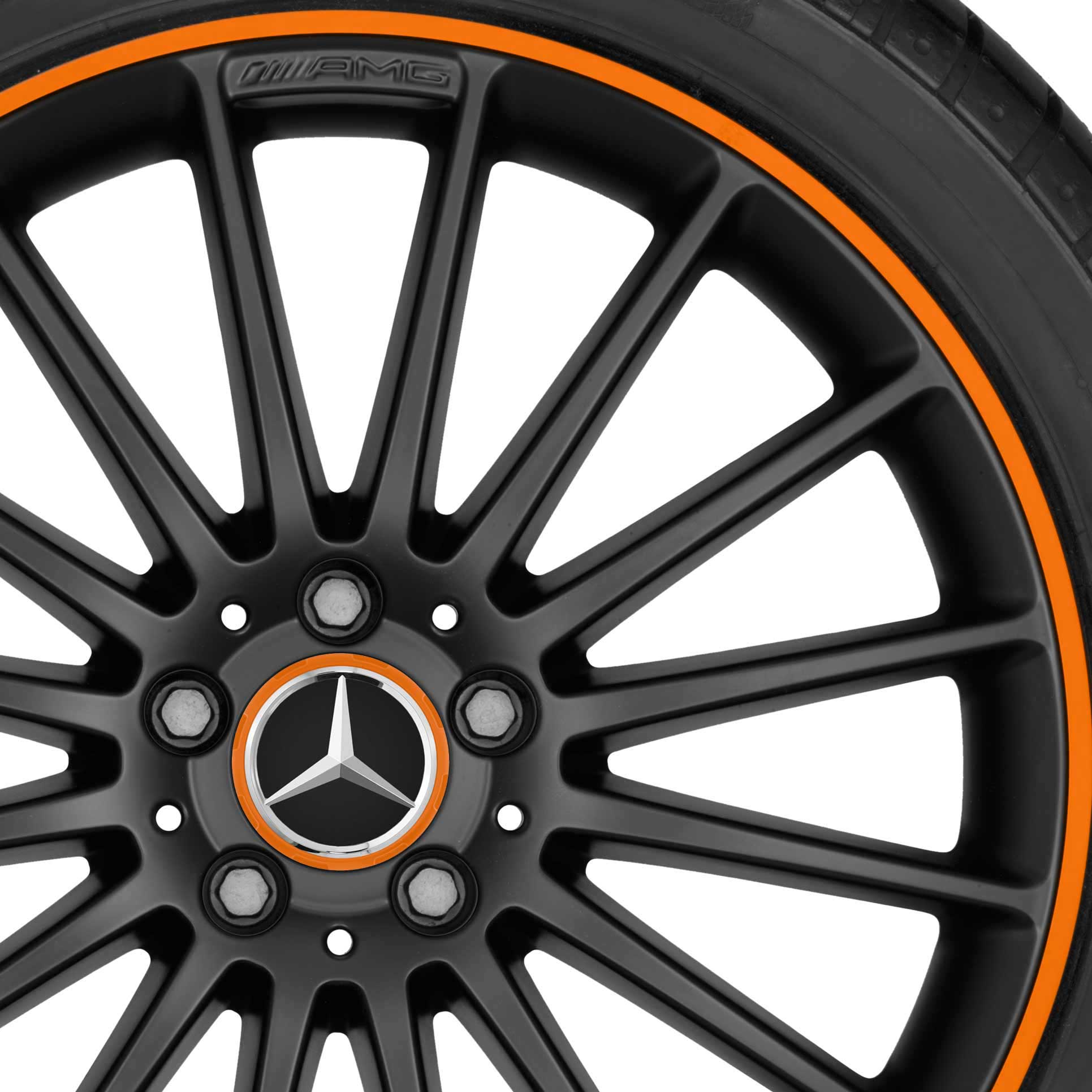 AMG Multispoke [176-19] Matt Black with Orange Rim Edge Alloy Wheel Product Image #2
