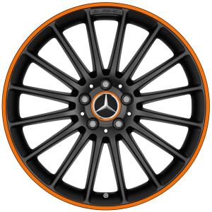 AMG Multispoke [176-19] Matt Black with Orange Rim Edge Alloy Wheel - Sizes 19in