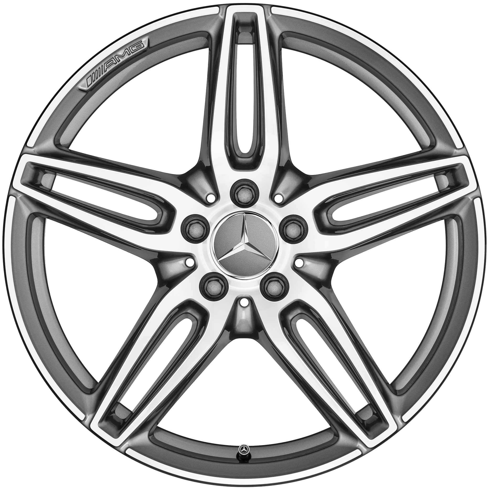 AMG 5 Twin Spoke [176-18] Himalaya Grey with High Sheen Alloy Wheel Product Image #1
