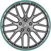AMG Cross Spoke [176-19] Titanium Grey with Green Rim Edge Wheel Img 1