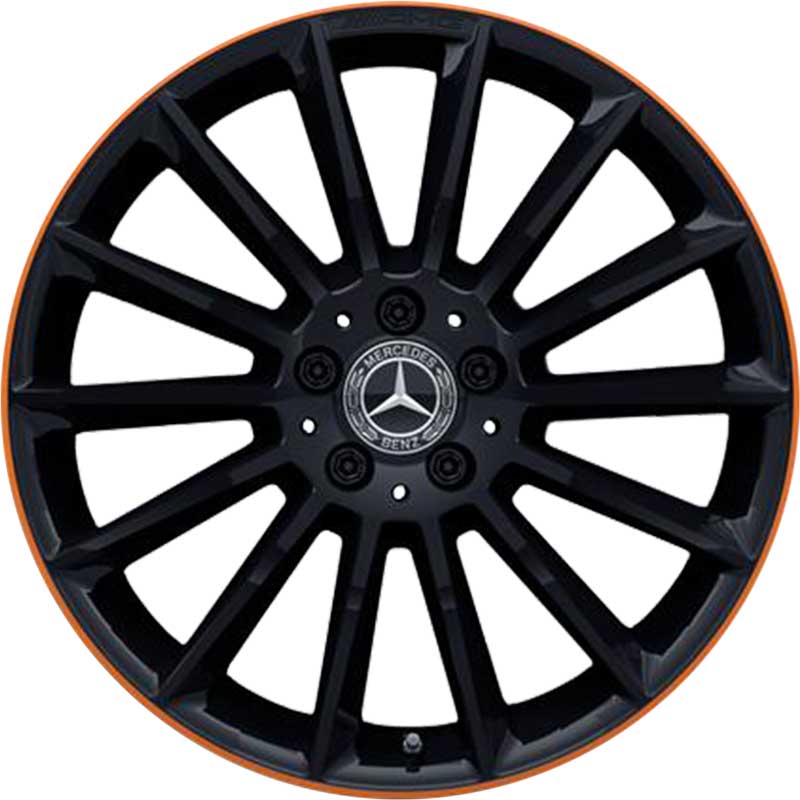 AMG Multispoke [177-19] Gloss Black with Orange Rim Edge Alloy Wheel Product Image #1