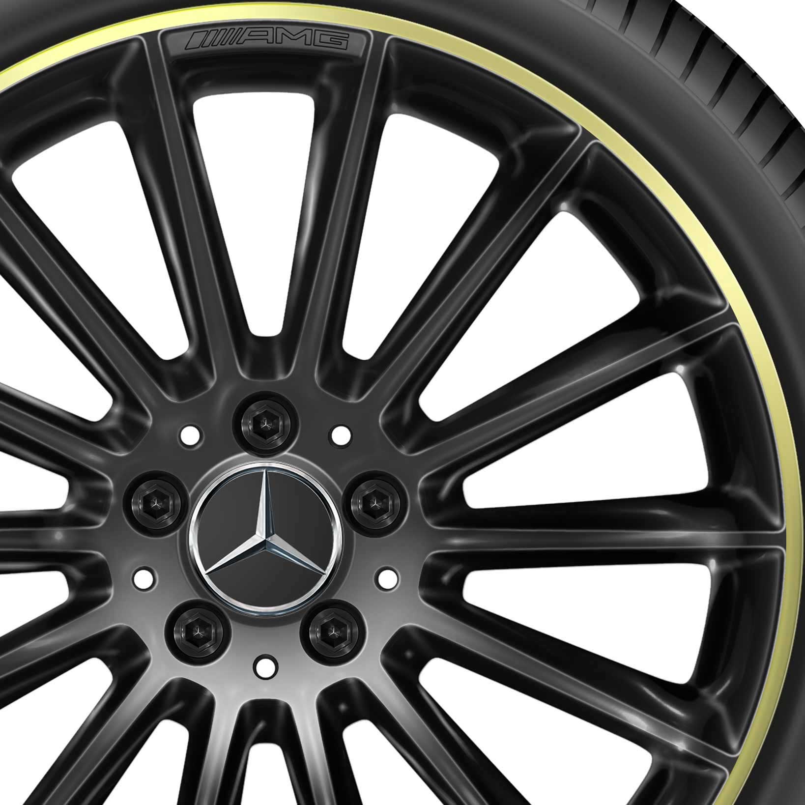 AMG Multispoke [177-19] Gloss Black with Mimosa Yellow Alloy Wheel Product Image #2
