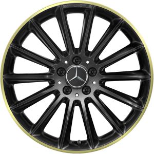 AMG Multispoke [177-19] Gloss Black with Mimosa Yellow Alloy Wheel - Sizes 19in