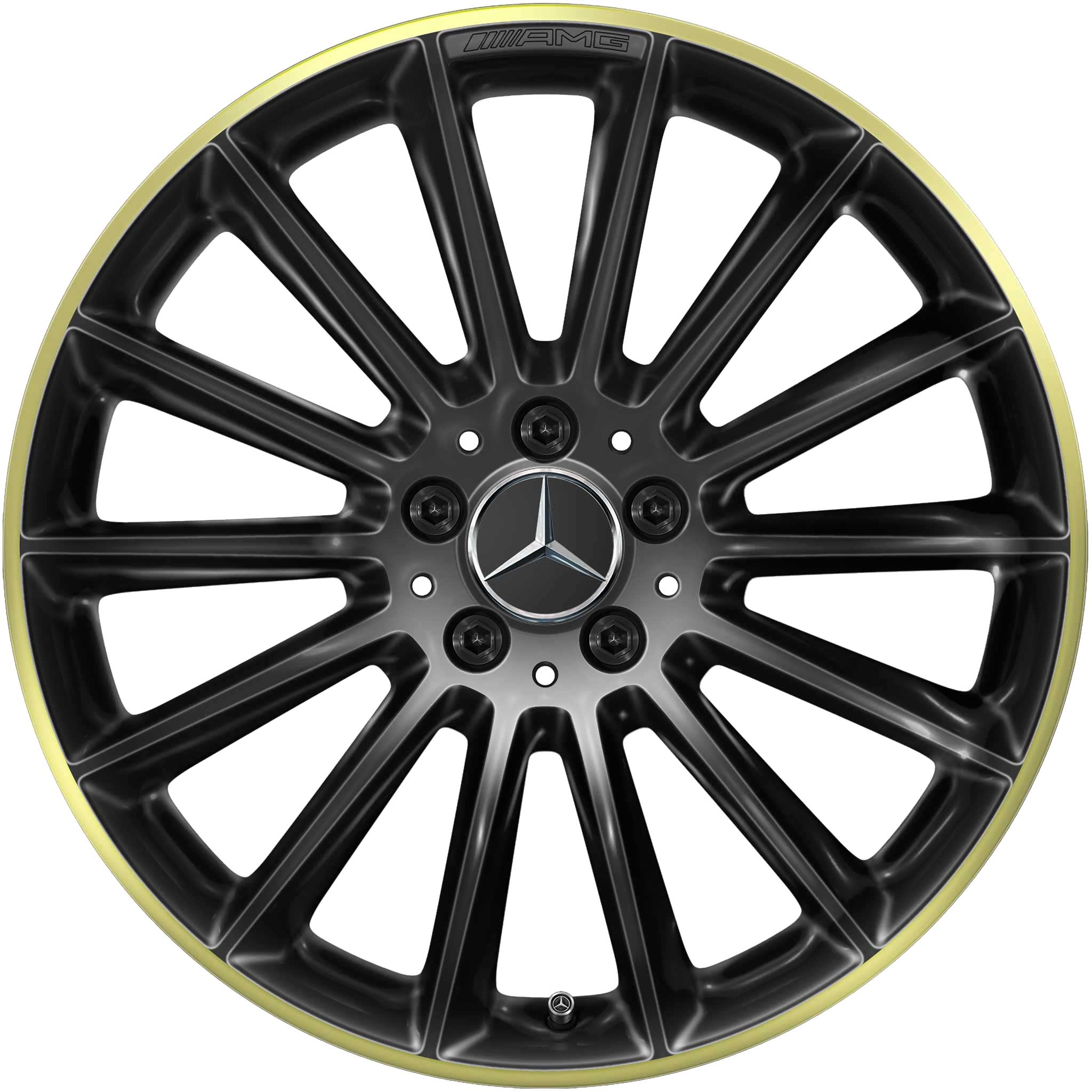 AMG Multispoke [177-19] Gloss Black with Mimosa Yellow Alloy Wheel Product Image #1