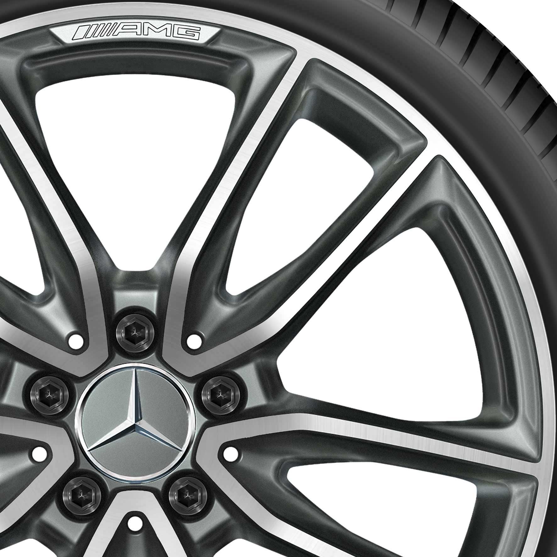AMG 5 Twin Spoke [177-19] Himalaya Grey with High Sheen Alloy Wheel Product Image #2