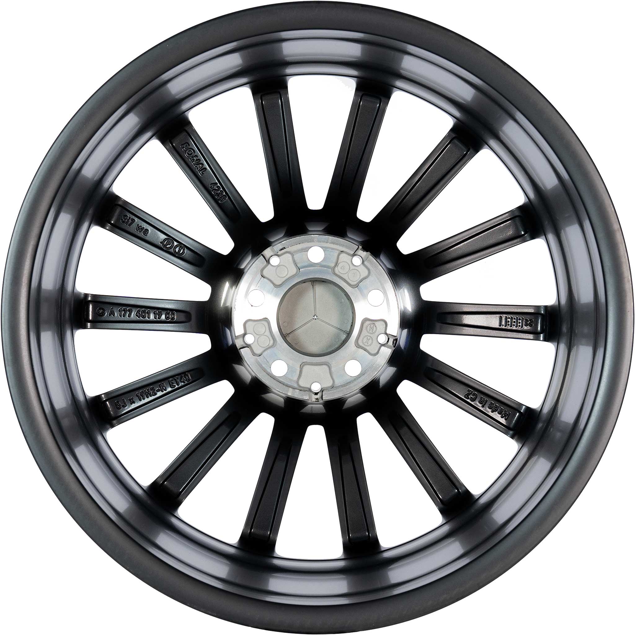AMG 14 Spoke [177-19] Matt Black with High Sheen Rim Edge Alloy Wheel Product Image #3
