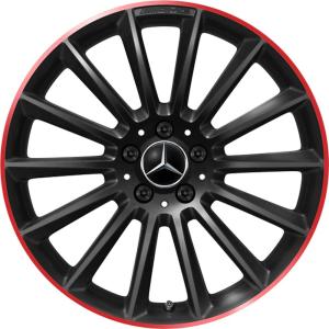 19" AMG Multispoke [177-19] Gloss Black with Ember Red Rim Edge alloy wheel