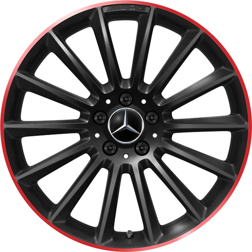 AMG Multispoke [177-19] Gloss Black with Ember Red Rim Edge Alloy Wheel Product Image #1
