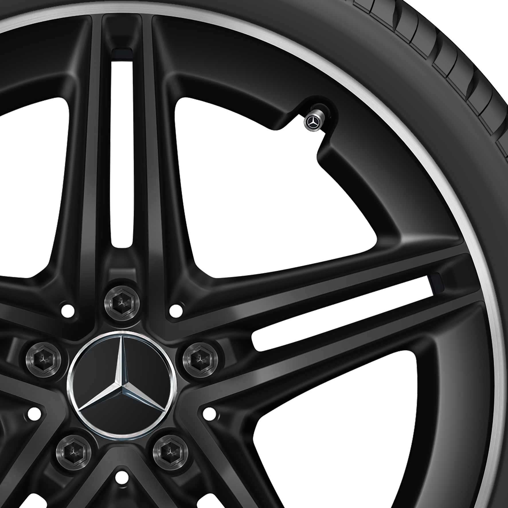 AMG 5 Twin Spoke [177-19] Matt Black with High Sheen Rim Edge Alloy Wheel Product Image #2