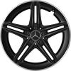 AMG 5 Twin Spoke [177-19] Matt Black with High Sheen Rim Edge Wheel Img 1