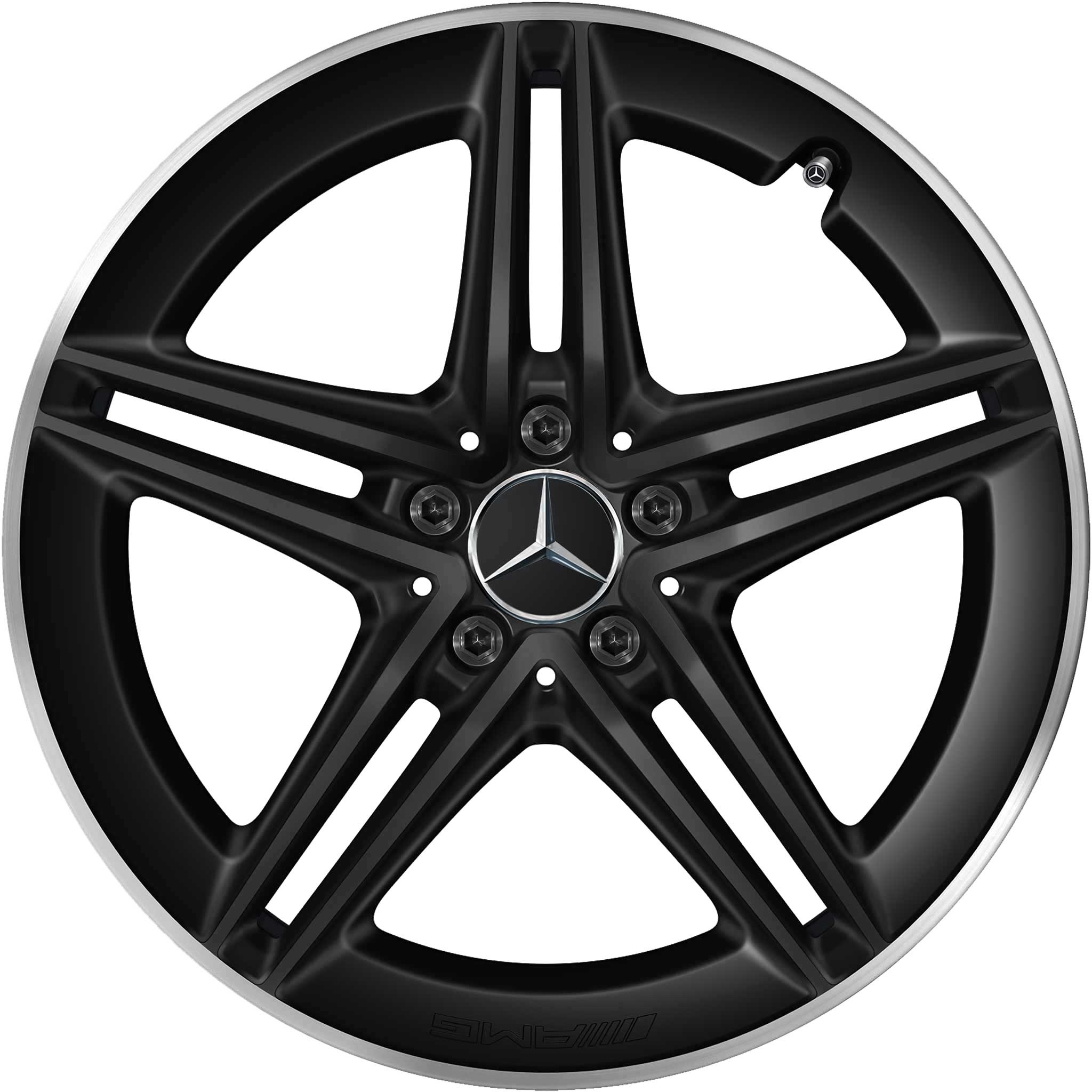 AMG 5 Twin Spoke [177-19] Matt Black with High Sheen Rim Edge Alloy Wheel Product Image #1