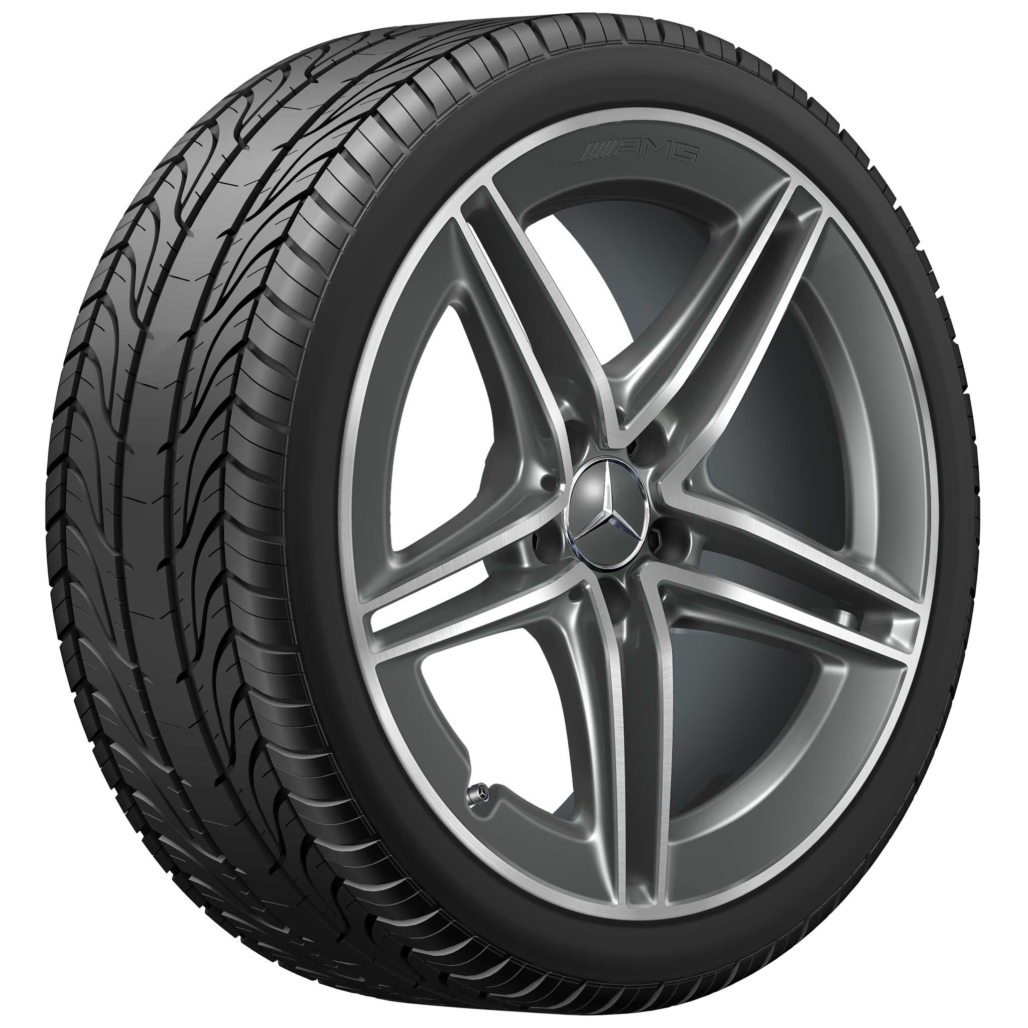 AMG 5 Twin Spoke [177-19] Tantalite Grey with High Sheen Alloy Wheel Product Image #2