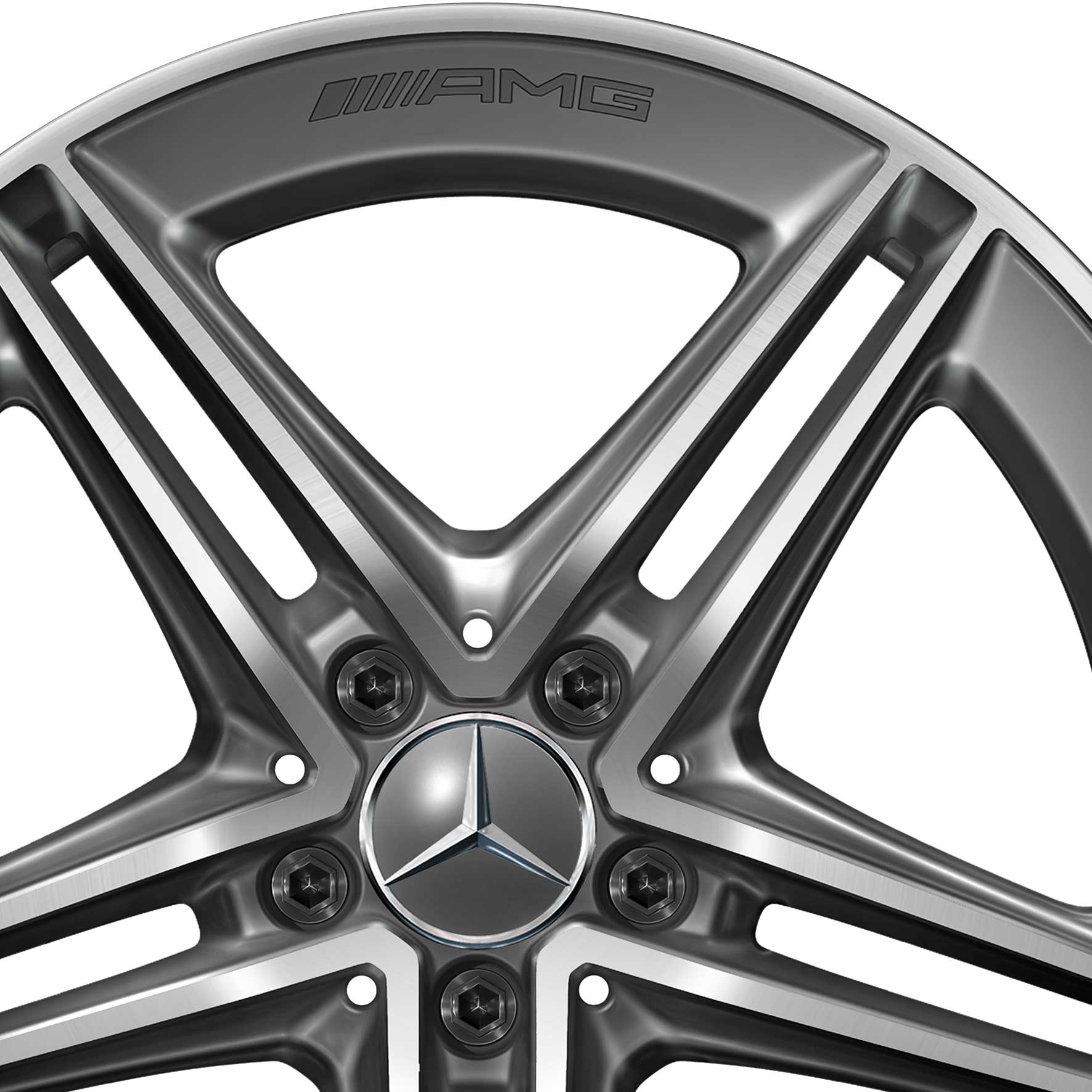 AMG 5 Twin Spoke [177-19] Tantalite Grey with High Sheen Alloy Wheel Product Image #3