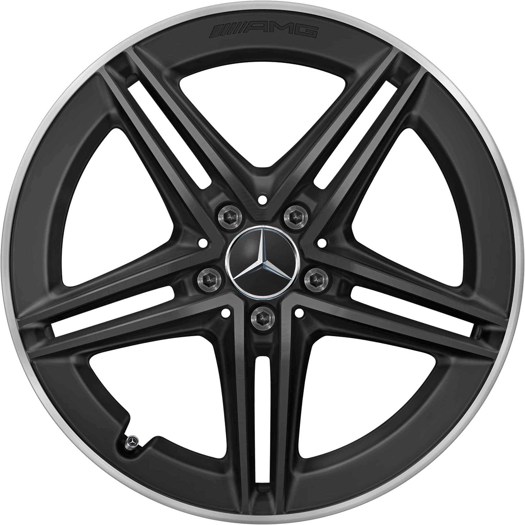 AMG 5 Double Spoke [177-19] Matt Black with High Sheen Rim Edge Alloy Wheel Product Image #1