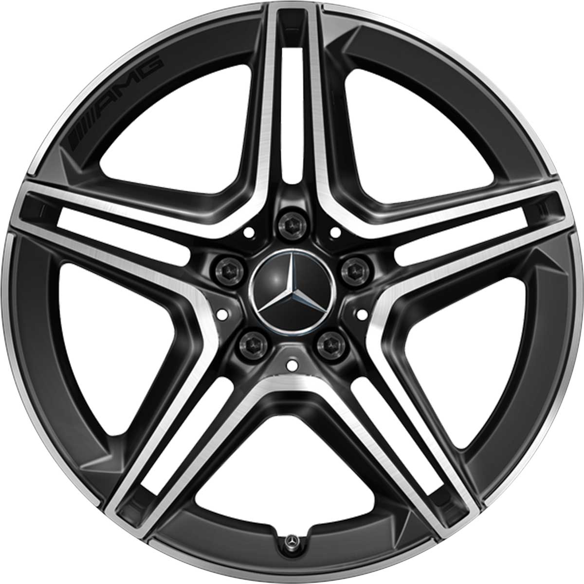 AMG 5 Twin Spoke [177-18] Gloss Back with High Sheen Alloy Wheel Product Image #1