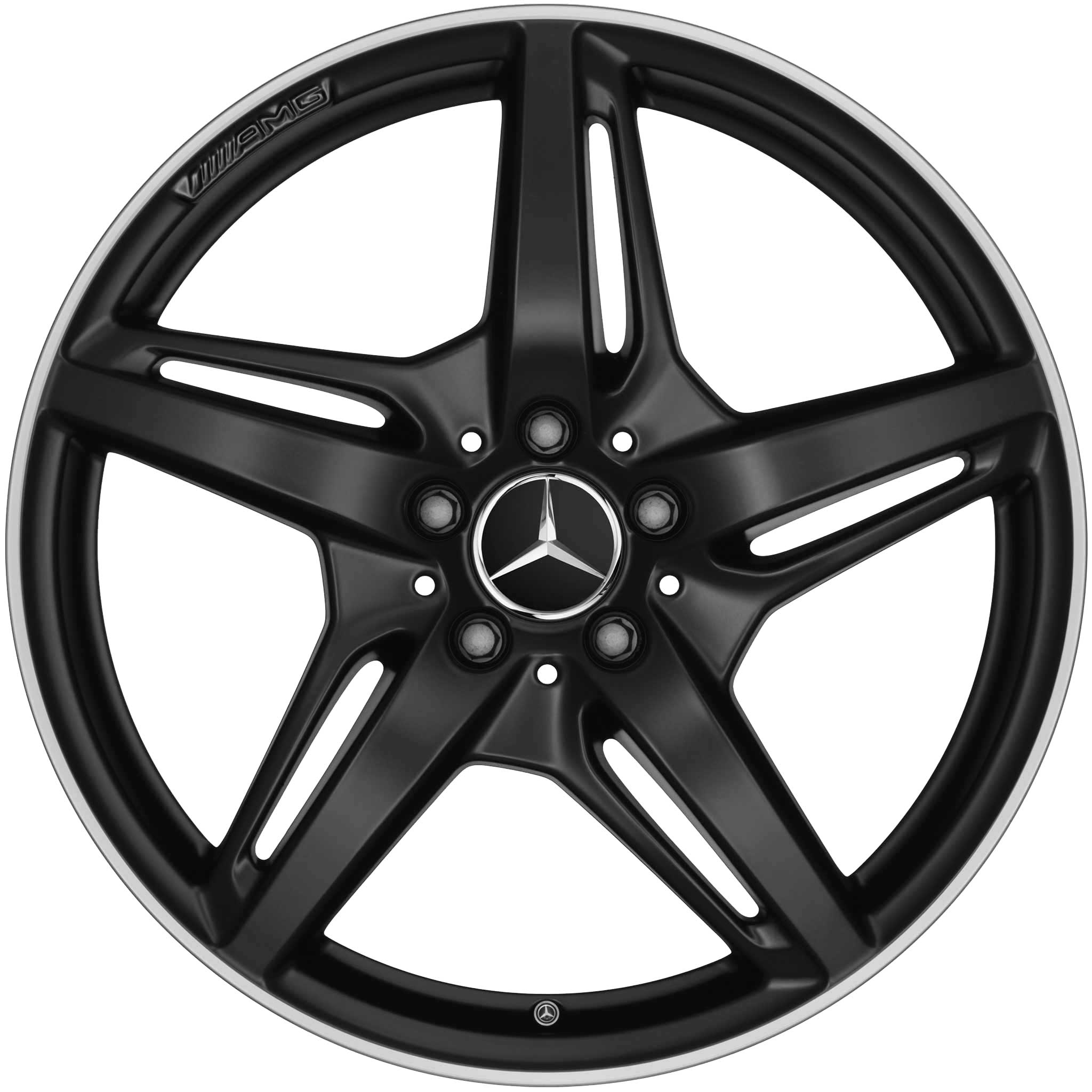 AMG 5 Spoke [190-20] Matt Black with High Sheen Rim Edge Alloy Wheel Product Image #1