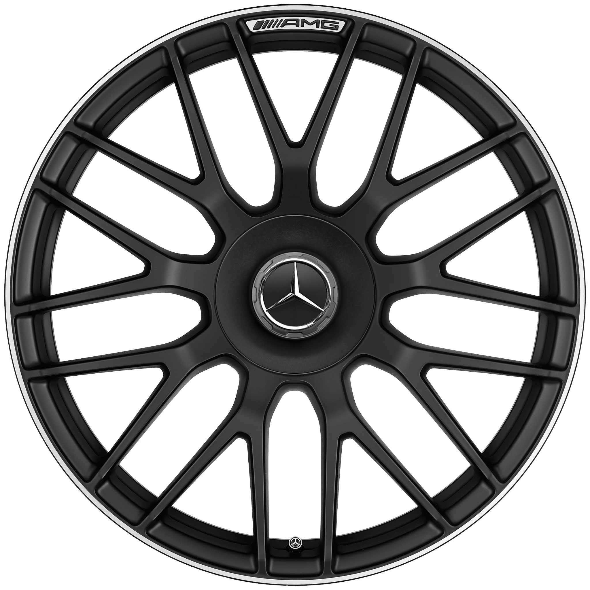AMG Cross Spoke [190-20] Matt Black with High Sheen Rim Edge (Forged) Alloy Wheel Product Image #1