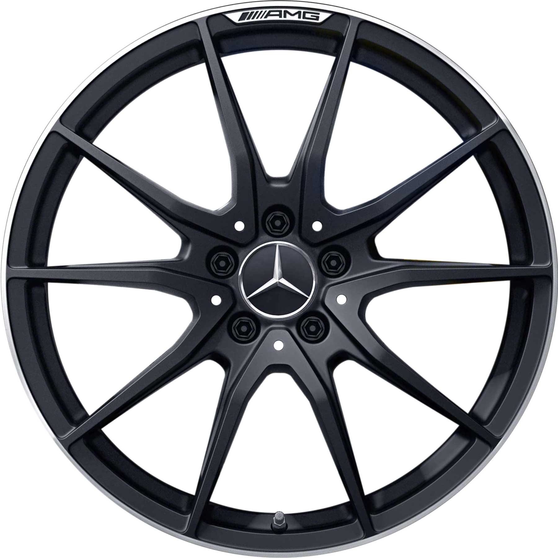 AMG 10 Spoke [190-19] Matt Black with High Sheen Rim Edge Alloy Wheel Product Image #1