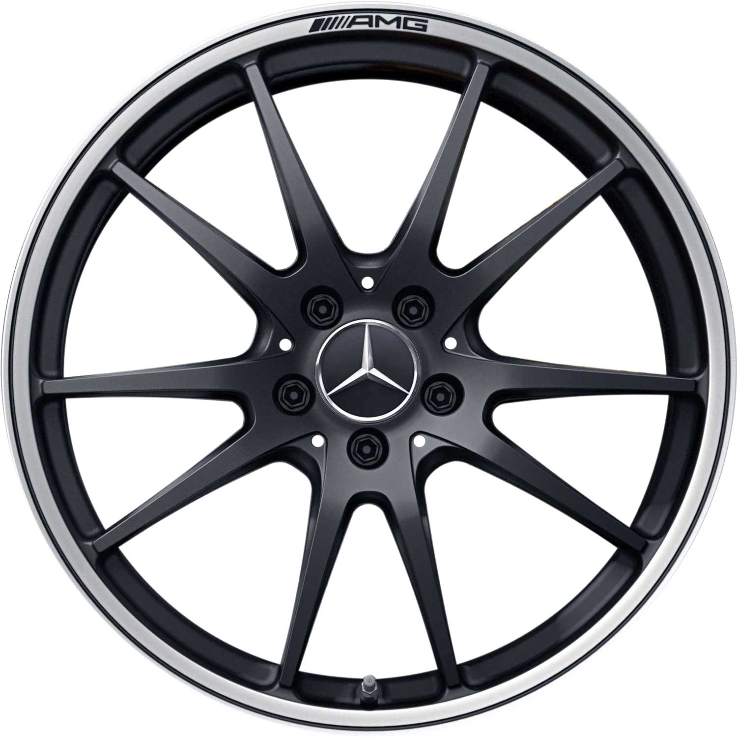 AMG 10 Spoke [190-19] Matt Black with High Sheen Rim Edge Alloy Wheel Product Image #1