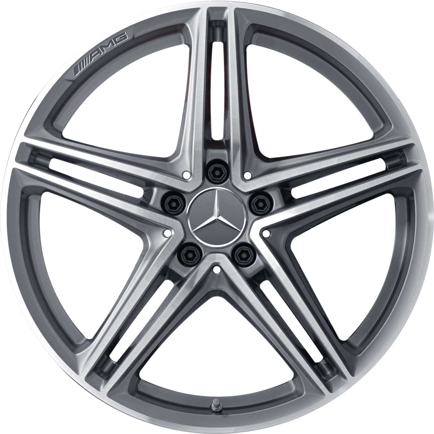 AMG 5 Twin Spoke [190-20] Himalaya Grey with High Sheen Alloy Wheel Product Image #1