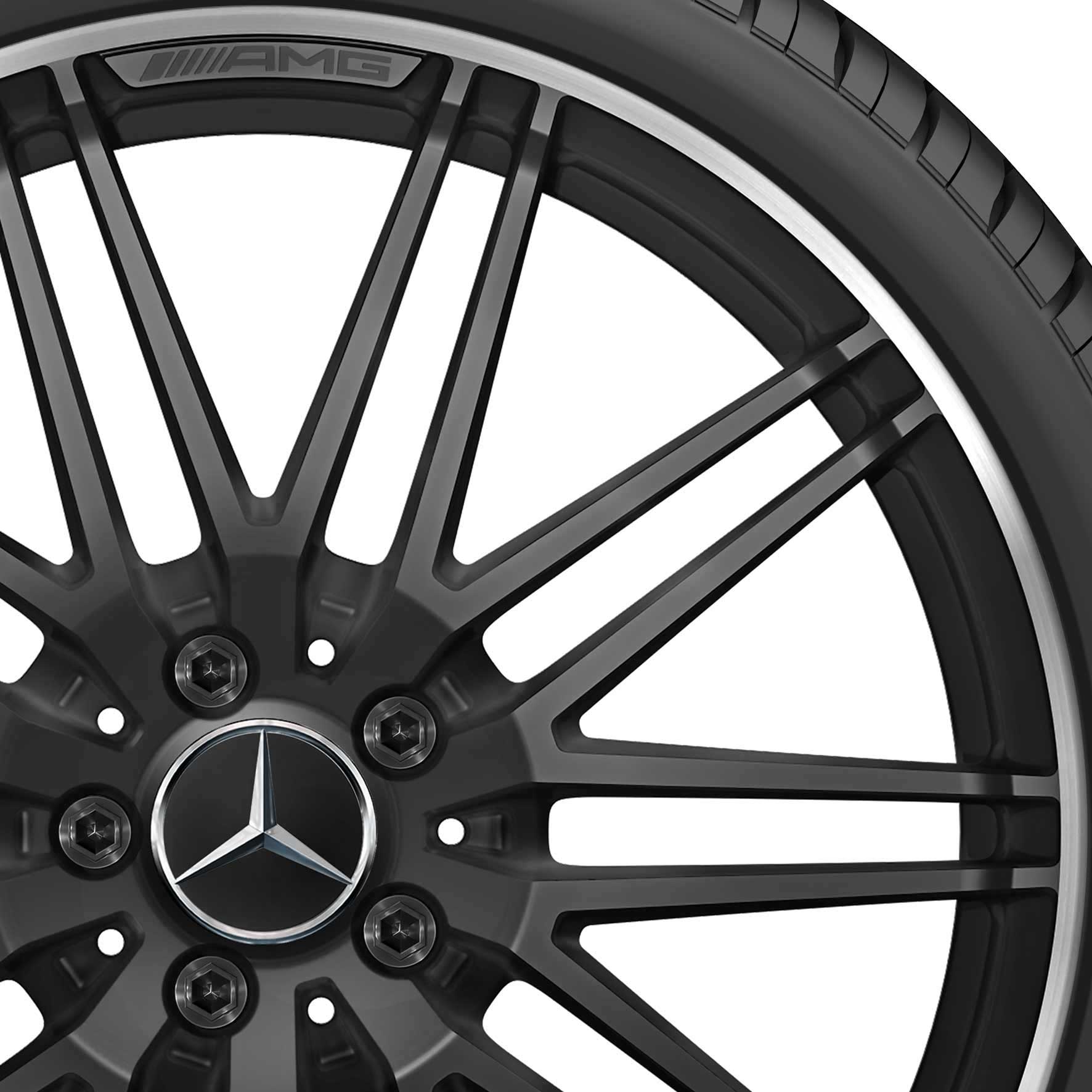 AMG 10 Spoke [190-20] Matt Black with High Sheen Rim Edge (Forged) Alloy Wheel Product Image #2