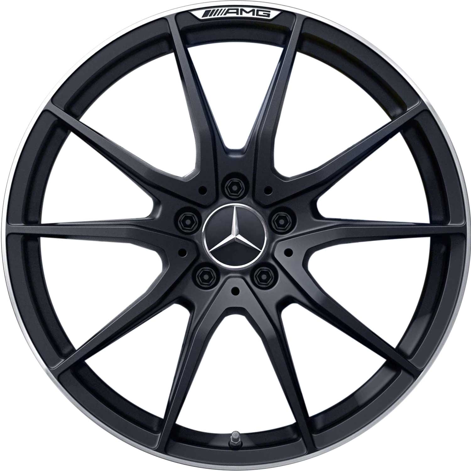 AMG 5 Double Spoke [197-20] Matt Black with High Sheen Rim Edge Alloy Wheel Product Image #1