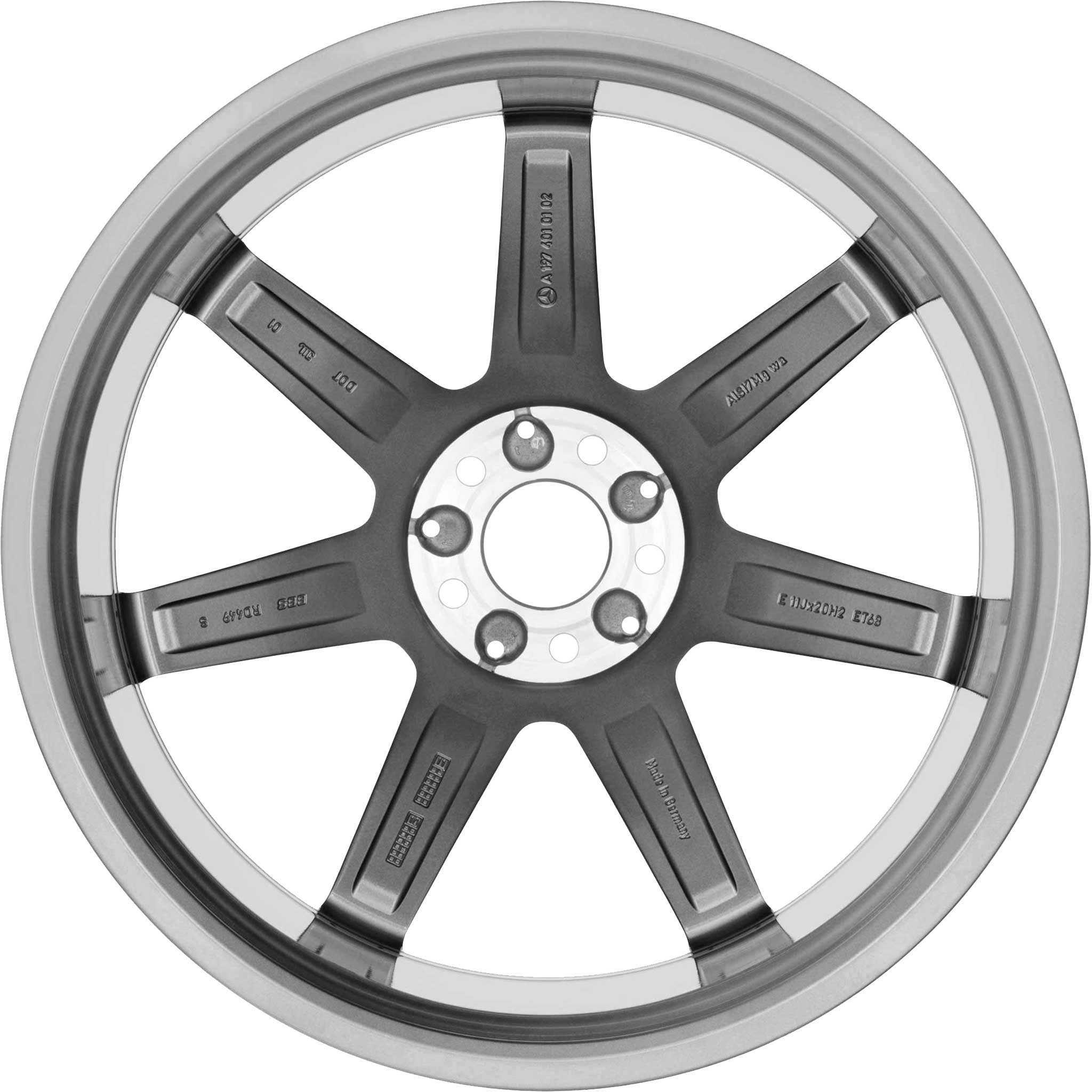 AMG 7 Spoke [197-20] Himalaya Grey with High Sheen Alloy Wheel Product Image #3