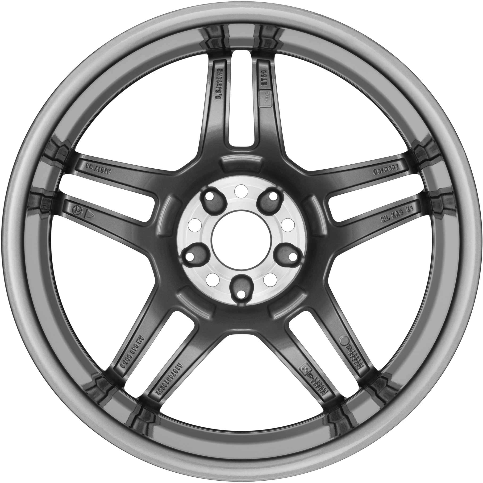 AMG 5 Double Spoke [197-19] Himalaya Grey with High Sheen Alloy Wheel Product Image #3