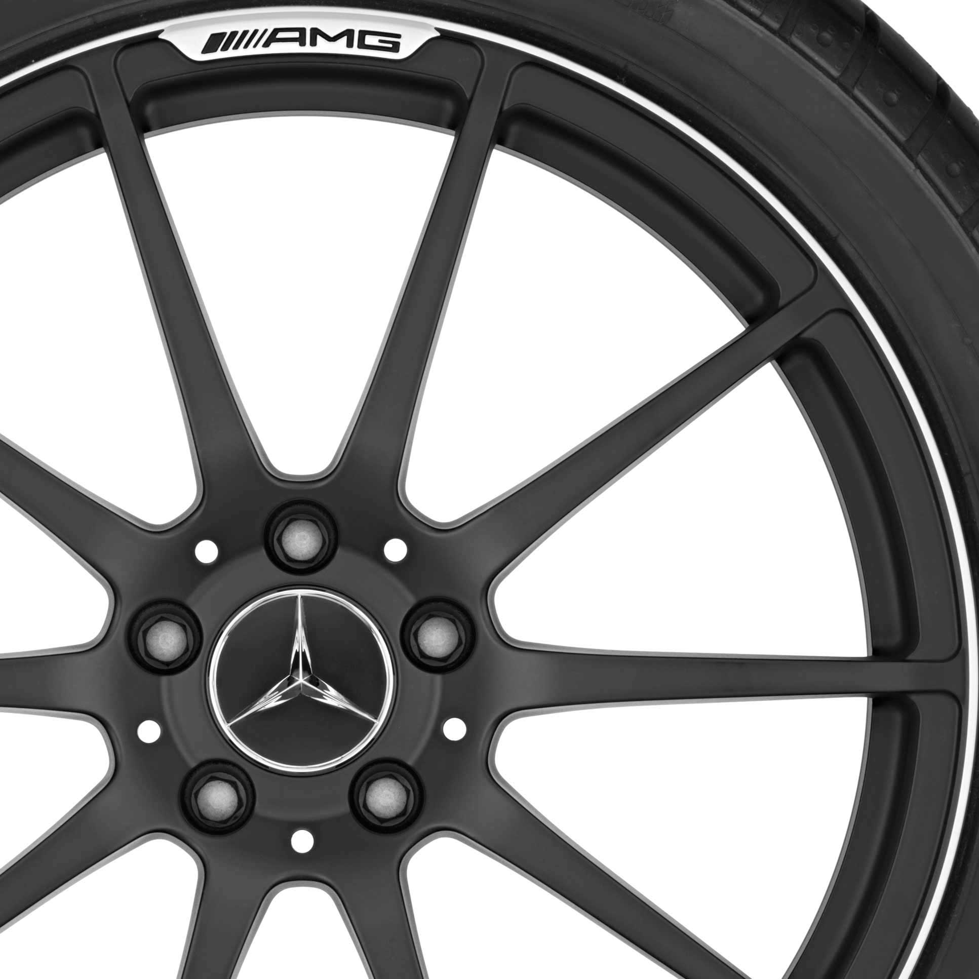 AMG 10 Spoke [197-20] Matt Black with High Sheen Rim Edge Alloy Wheel Product Image #2