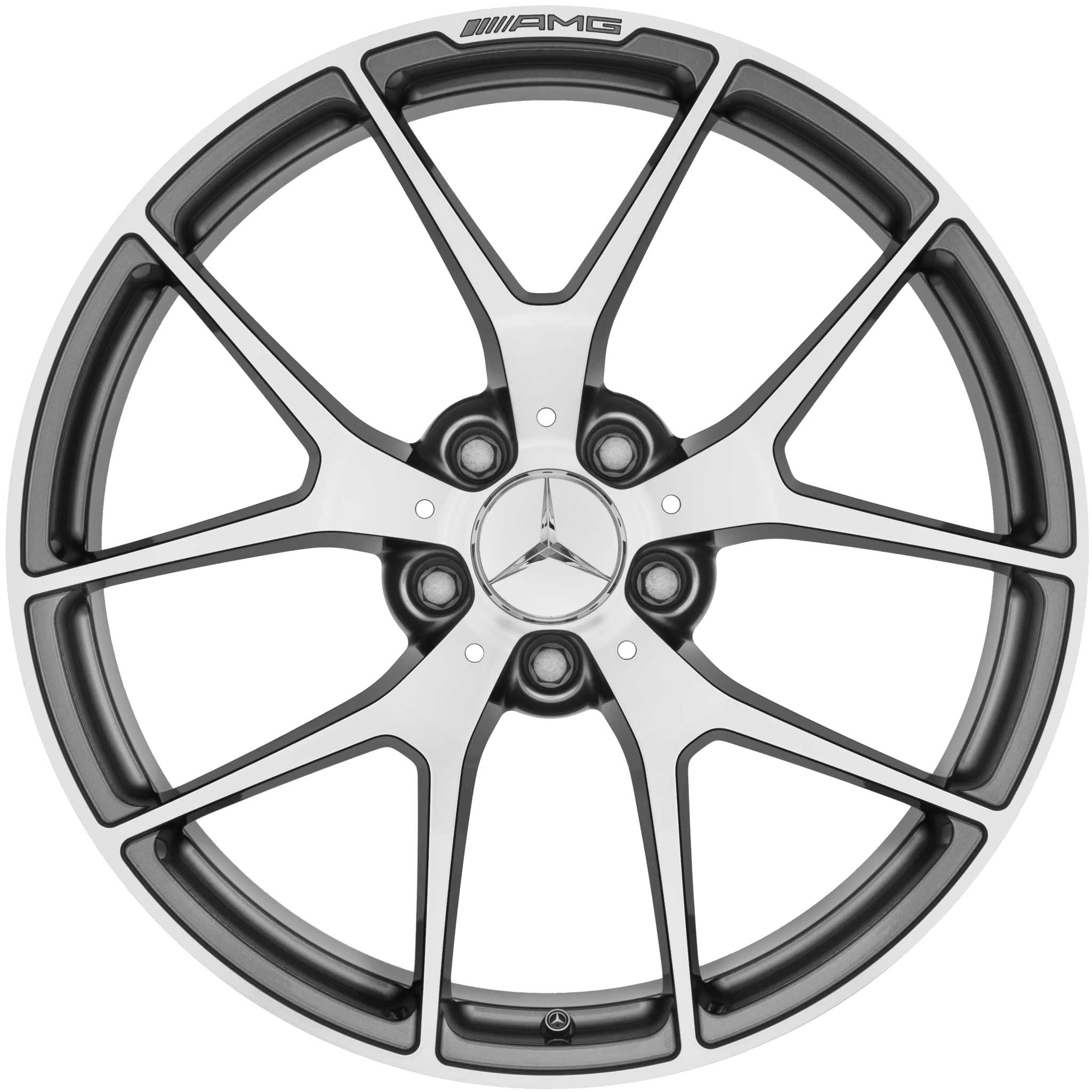 AMG Cross Spoke [204-19] Himalaya Grey with High Sheen Alloy Wheel Product Image #1