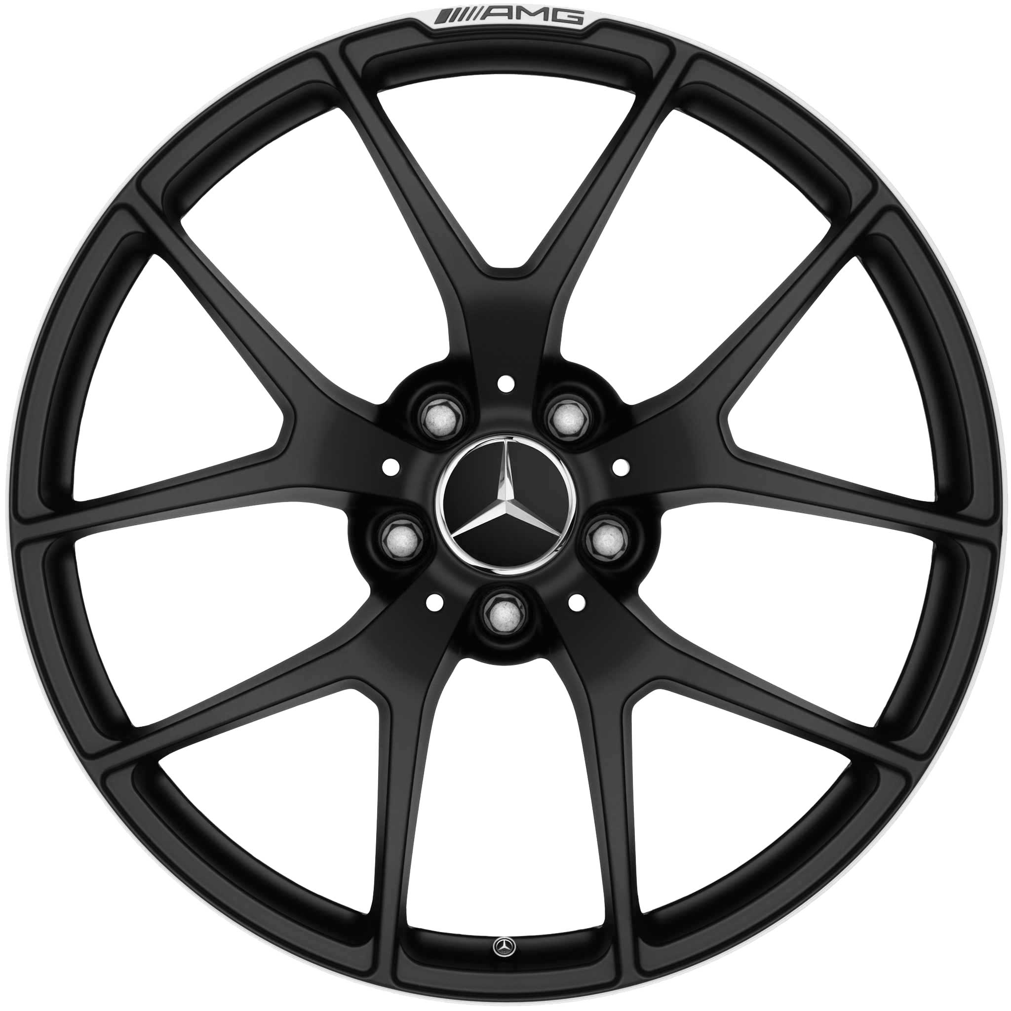 AMG Cross Spoke [204-19] Matt Black with High Sheen Rim Edge Alloy Wheel Product Image #1