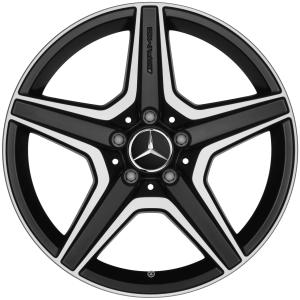 18" AMG 5 Spoke [204-18] Matt Black with High Sheen alloy wheel