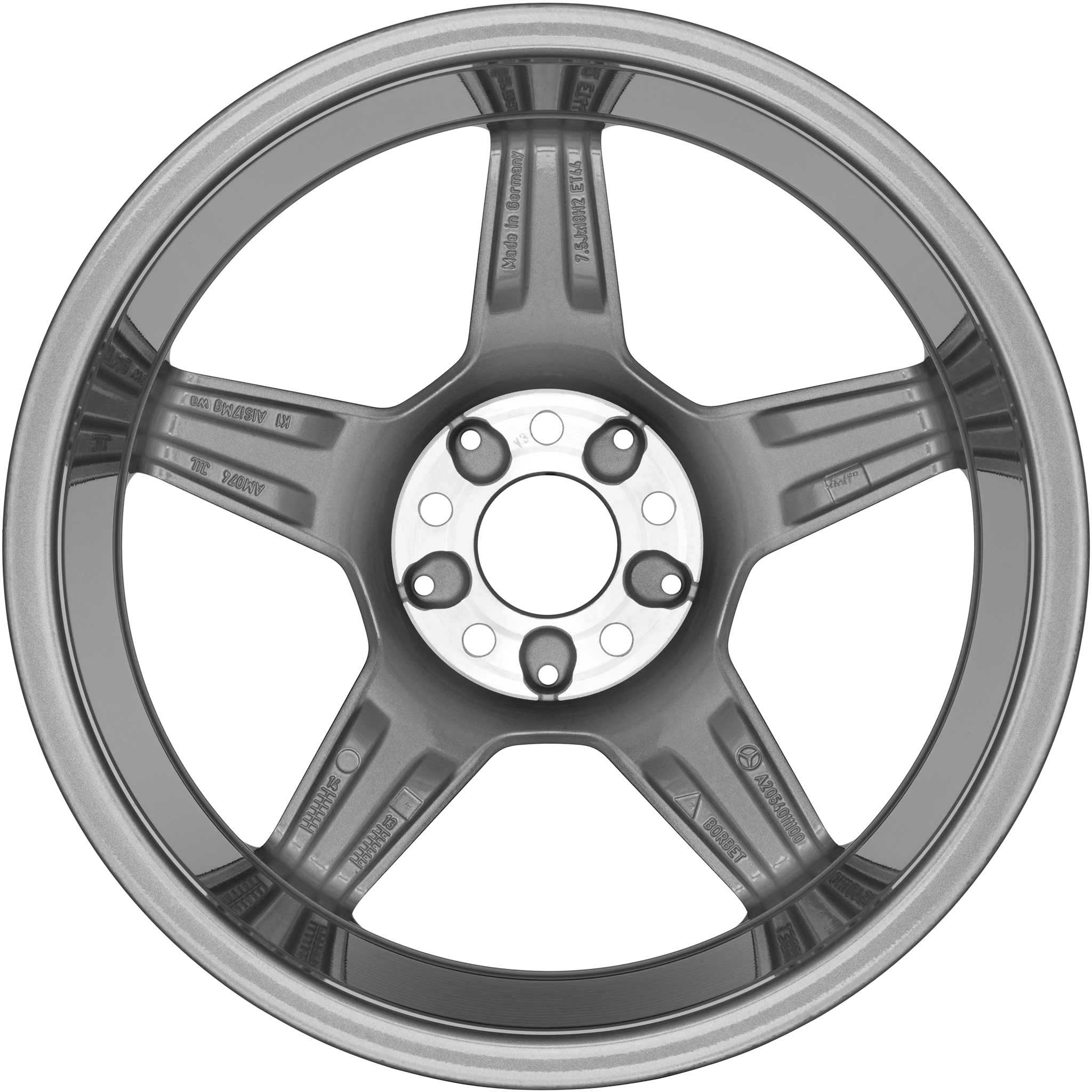 AMG 5 Spoke [205-18] Himalaya Grey with High Sheen Alloy Wheel Product Image #3