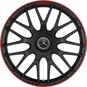 19" AMG Cross Spoke [205-19] Matt Black with Red Rim Edge (Forged) alloy wheel