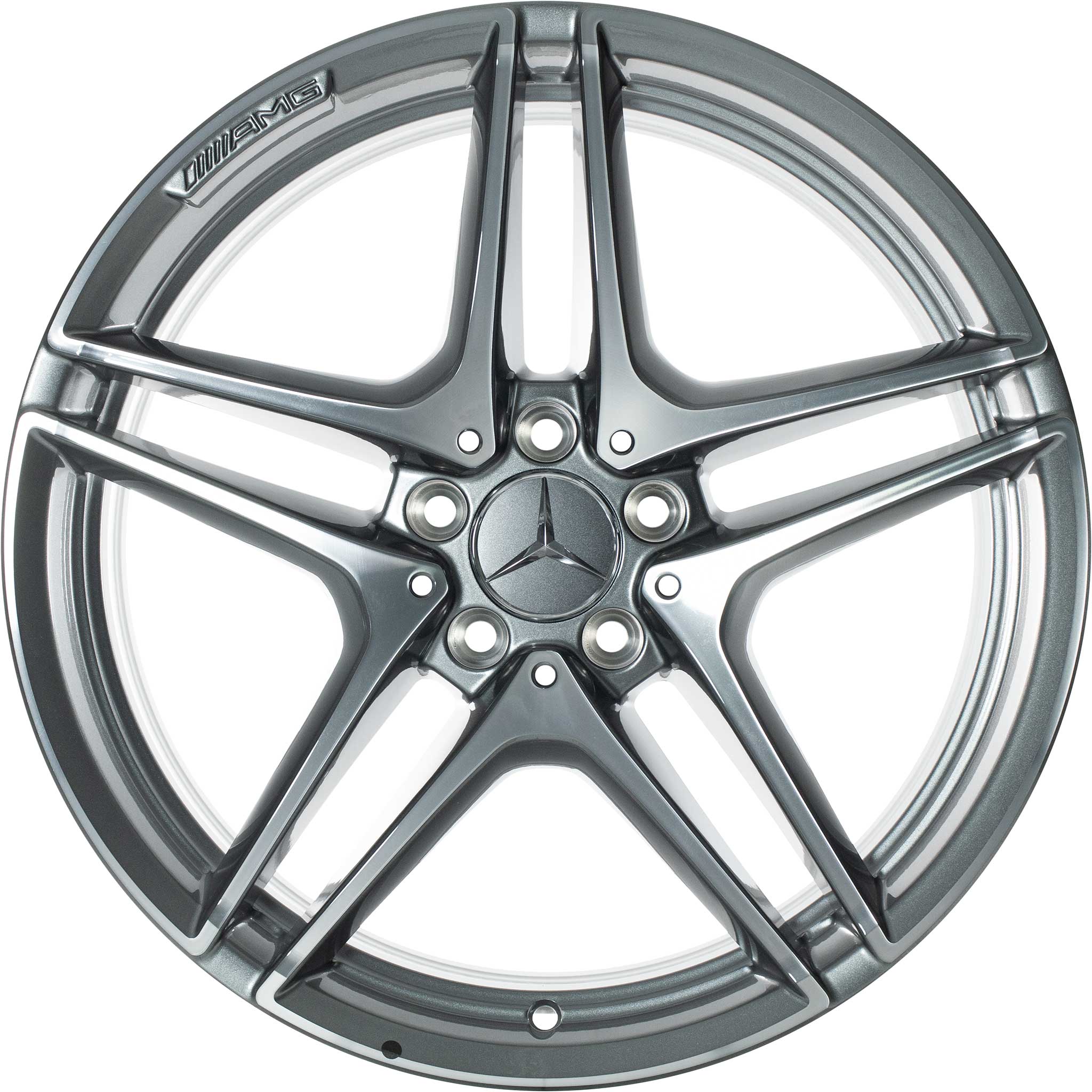 AMG 5 Twin Spoke [205-19] Himalaya Grey with High Sheen Alloy Wheel Product Image #1