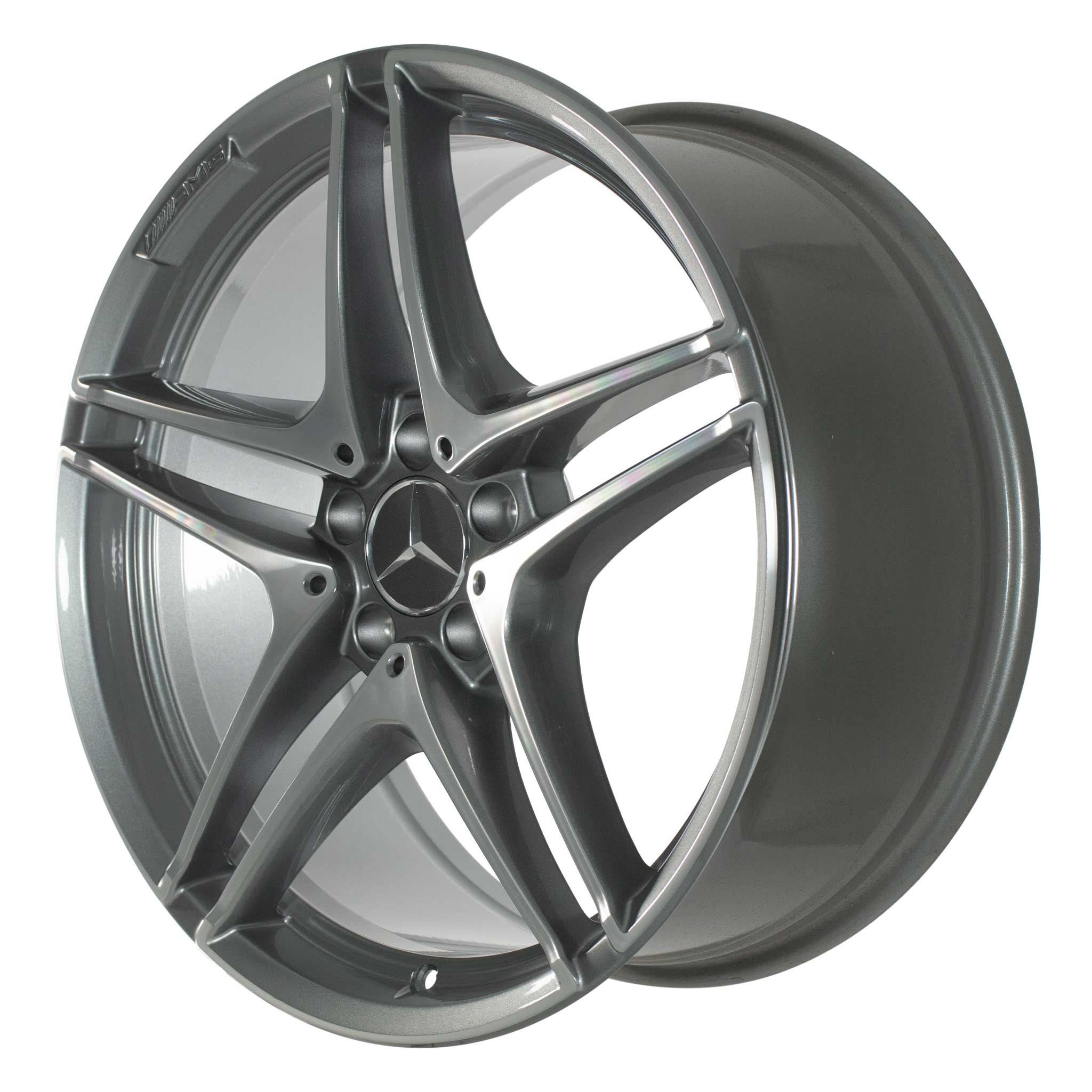 AMG 5 Twin Spoke [205-19] Himalaya Grey with High Sheen Alloy Wheel Product Image #2