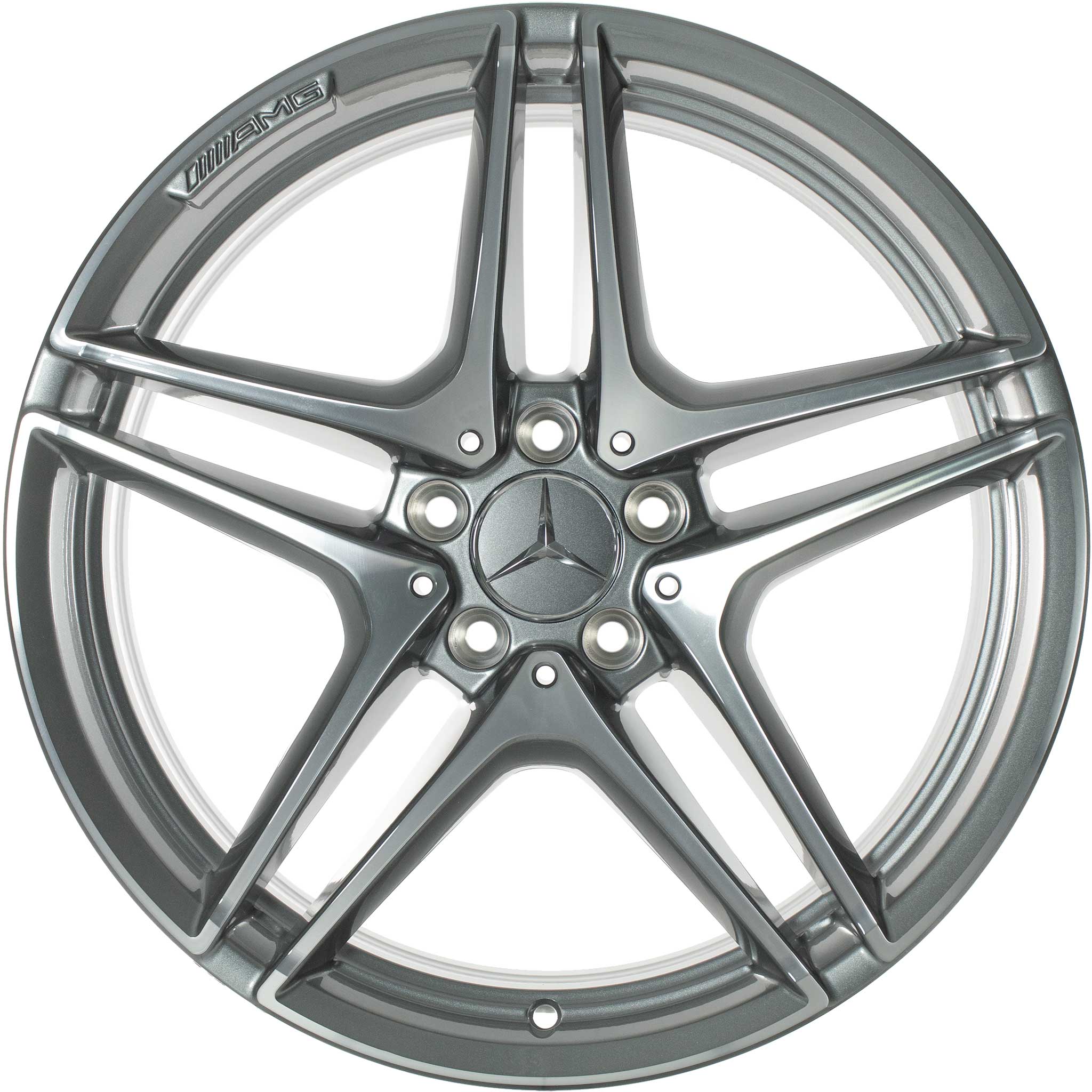 AMG 5 Twin Spoke [205-19] Himalaya Grey with High Sheen Alloy Wheel Product Image #1