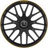 AMG Cross Spoke [205-19] Matt Black with Yellow Rim Edge (Forged) Wheel Img 1