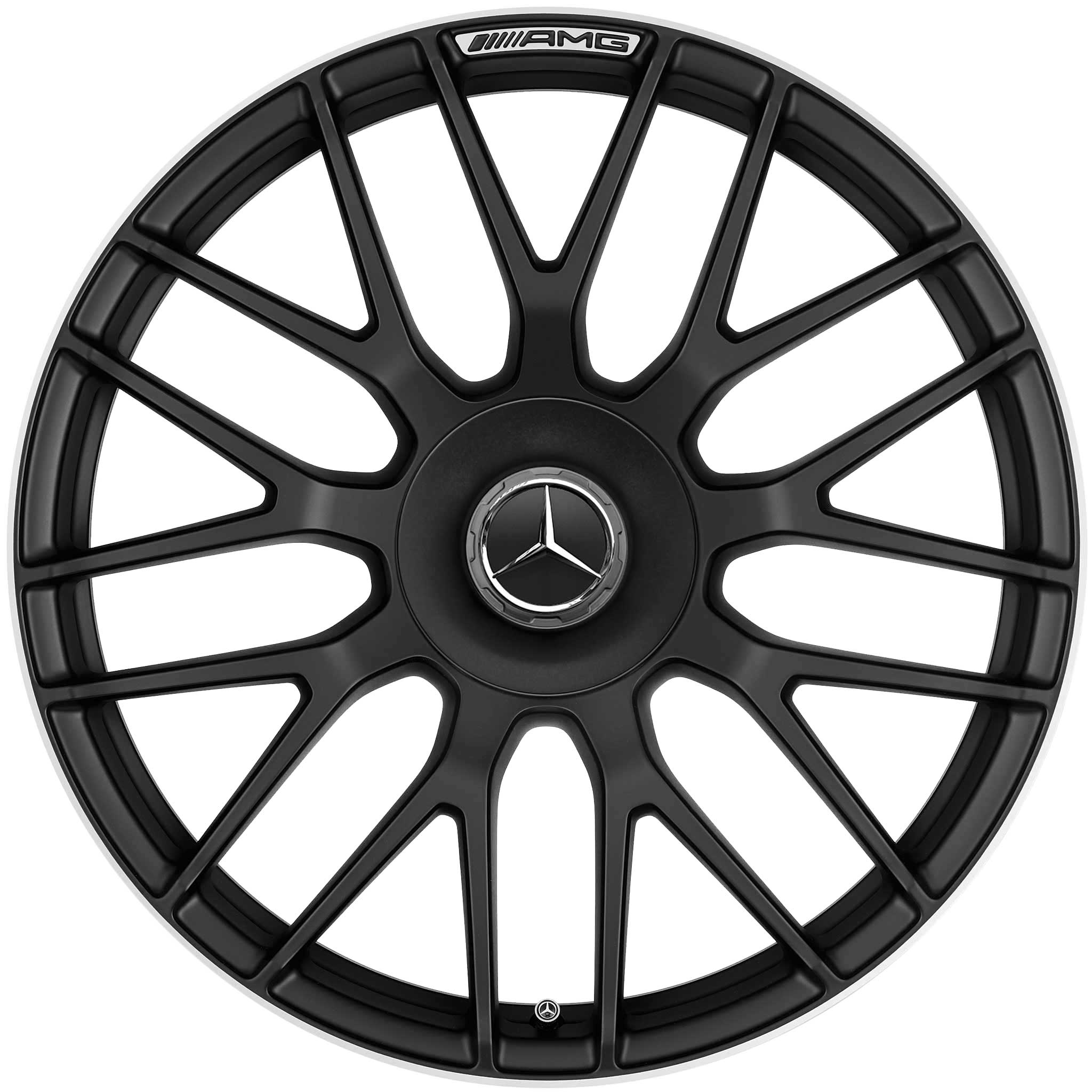 AMG Cross Spoke [205-19] Matt Black with High Sheen Rim Edge (Forged) Alloy Wheel Product Image #1