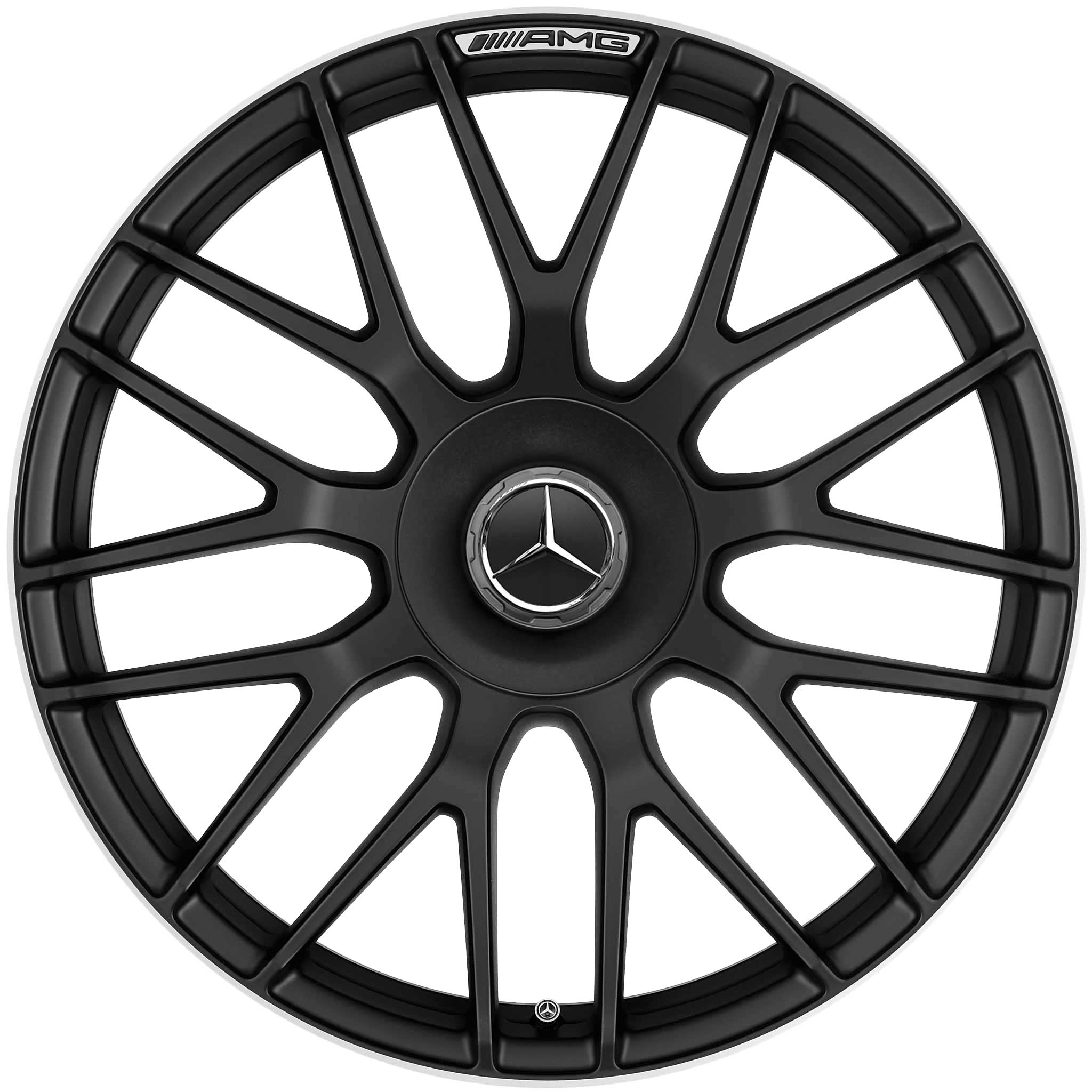 AMG Cross Spoke [205-20] Matt Black with High Sheen Rim Edge (Forged) Alloy Wheel Product Image #1
