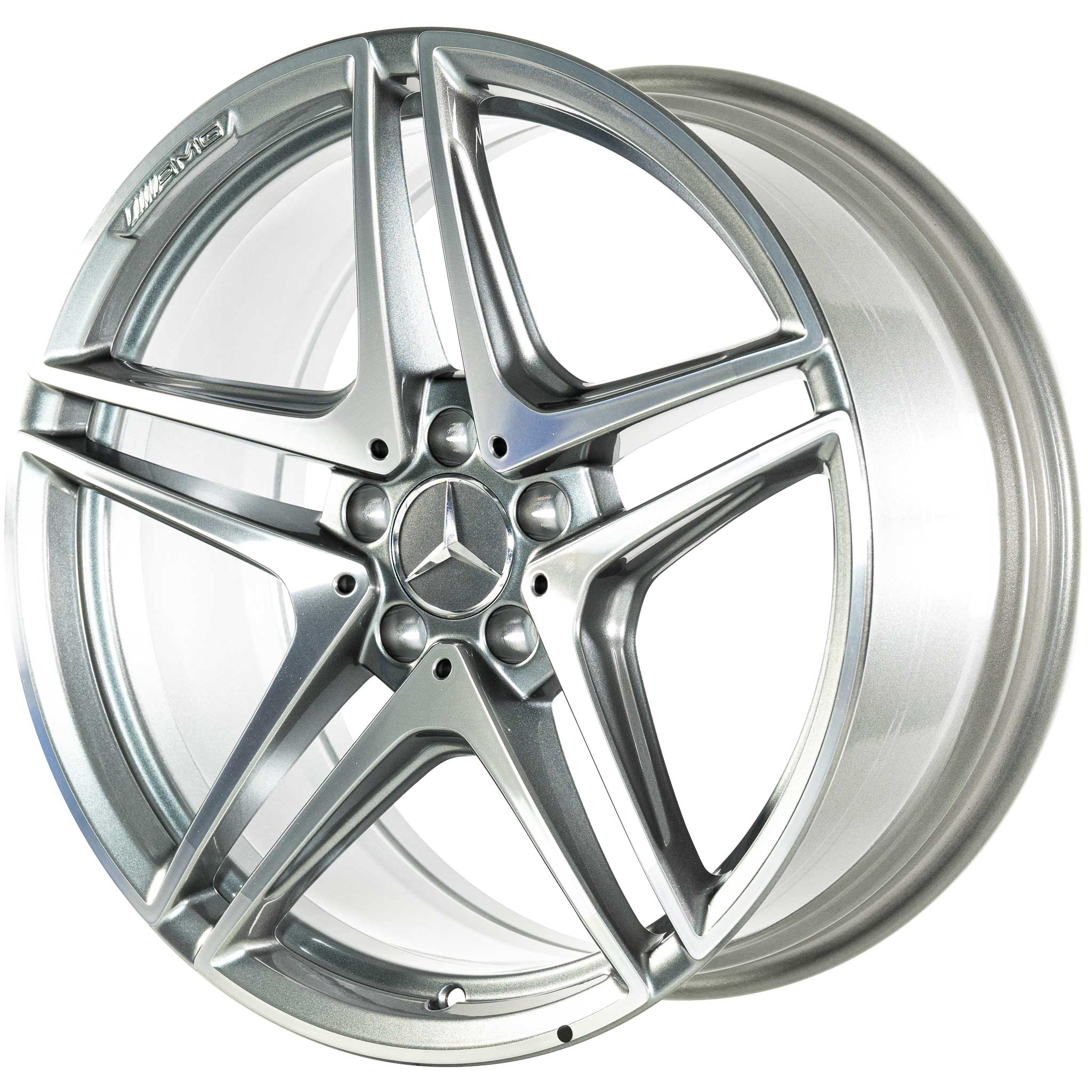 AMG 5 Twin Spoke [205-19] Himalaya Grey with High Sheen Alloy Wheel Product Image #2