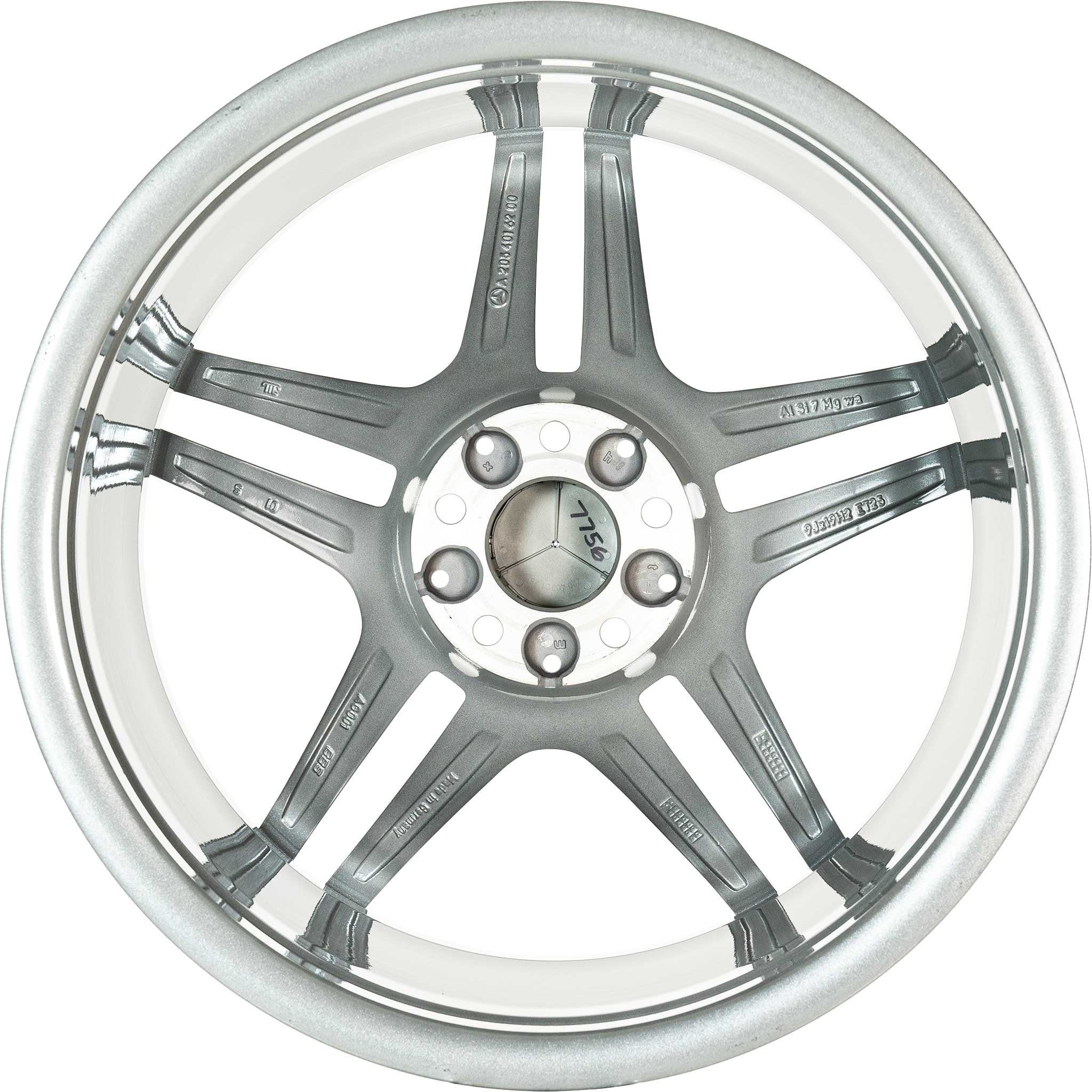 AMG 5 Twin Spoke [205-19] Himalaya Grey with High Sheen Alloy Wheel Product Image #3